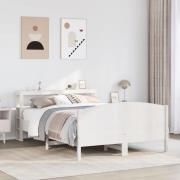 vidaXL Sängram utan madrass vit 140x200 cm massiv furu