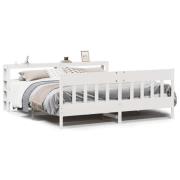 vidaXL Sängram utan madrass vit 200x200 cm massiv furu