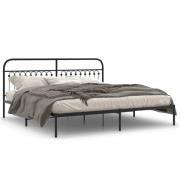 vidaXL Sängram med huvudgavel metall svart 193x203 cm