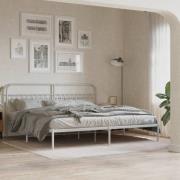 vidaXL Sängram med huvudgavel metall vit 193x203 cm