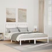 vidaXL Sängram utan madrass extra lång vit 160x210 cm massivt trä