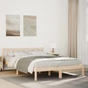 vidaXL Sängram utan madrass extra lång 140x210 cm massiv furu