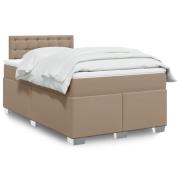 vidaXL Ramsäng med bäddmadrass cappuccino 120x190 cm konstläder