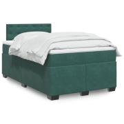 vidaXL Ramsäng med madrass mörkgrön 120x190 cm sammet