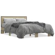 vidaXL Sängram sonoma-ek 120x200 cm konstruerad trä och metall