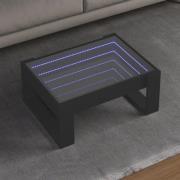 vidaXL Soffbord med Infinity LEDs svart 70x53x30 cm