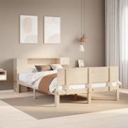 vidaXL Säng med bokhylla utan madrass 150x200cm massiv furu
