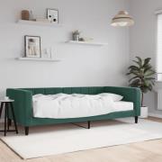 vidaXL Dagbädd med madrass mörkgrön 100x200 cm sammet