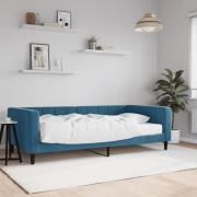 vidaXL Dagbädd med madrass blå 100x200 cm sammet