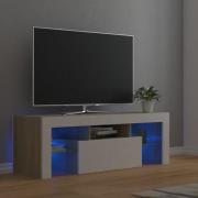 vidaXL TV-bänk med LED-belysning vit och sonoma-ek 120x35x40 cm