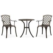 vidaXL Caféset 3 delar gjuten aluminium brons