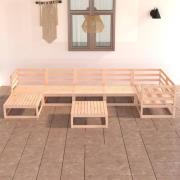 vidaXL Loungegrupp 8 delar massiv furu
