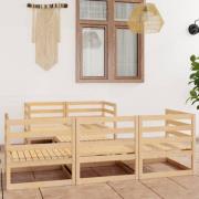 vidaXL Loungegrupp för trädgården 6 delar massiv furu