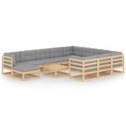 vidaXL Loungegrupp med dynor 12 delar massiv furu
