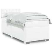 vidaXL Ramsäng med madrass vit 80x200 cm konstläder