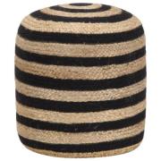 vidaXL Handgjord sittpuff svart 40x45 cm jute