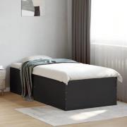 vidaXL Sängram svart 100x200 cm konstruerad trä