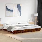 vidaXL Sängram rökfärgad ek 200x200 cm konstruerad trä