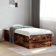 vidaXL Sängram rökfärgad ek 75x190 cm konstruerad trä