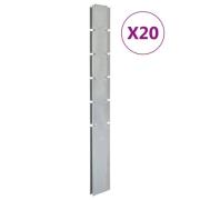 vidaXL Staketstolpar 20 st silver 160 cm galvaniserat stål