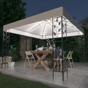 vidaXL Paviljong med ljusslinga LED 3x3 m vit