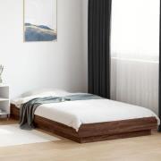 vidaXL Sängram brun ek 75x190 cm konstruerad trä