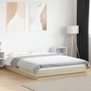 vidaXL Sängram sonoma-ek 140x200 cm konstruerad trä