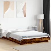 vidaXL Sängram rökfärgad ek 135x190 cm konstruerat trä