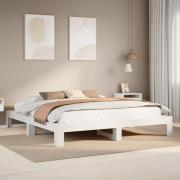 vidaXL Sängram utan madrass vit 200x200 cm massiv furu