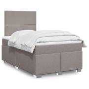 vidaXL Ramsäng med madrass taupe 120x190 cm tyg