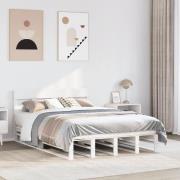 vidaXL Sängram utan madrass vit 140x200 cm massiv furu