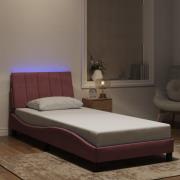 vidaXL Bed Frame with LED without Mattress "Hanko" Pink 80x200 cm Velv...