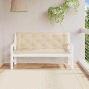 vidaXL Bänkdyna för trädgården beige 150x(50+50)x7 cm oxfordtyg