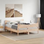 vidaXL Sängram utan madrass 135x190 cm massiv furu