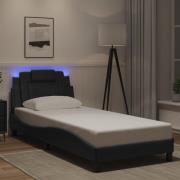 vidaXL Bed Frame "Viana" with LED without Mattress Black 80x200 cm