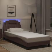 vidaXL Bed Frame "Viana" with LED without Mattress Brown 90x190 cm