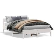 vidaXL Sängram utan madrass vit 120x190 cm massiv furu