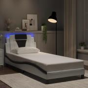 vidaXL Bed Frame "Viana" with LED without Mattress White and Black 90x...