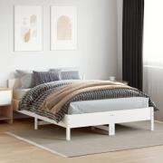 vidaXL Sängram utan madrass vit 150x200 cm massiv furu