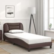 vidaXL Bed Frame without Mattress "Hvar" Brown 90x190 cm Faux Leather