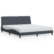 vidaXL Sängram utan madrass mörkgrå 180x200 cm sammet