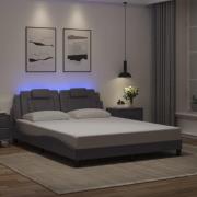 vidaXL Bed Frame "Viana" with LED without Mattress Grey 160x200 cm