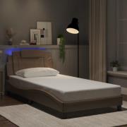vidaXL Bed Frame "Viana" with LED without Mattress Cappuccino 100x200 ...
