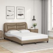 vidaXL Bed Frame without Mattress "Hvar" Cappuccino 140x190 cm Faux Le...