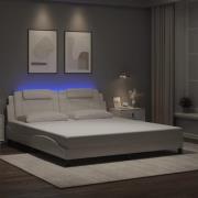 vidaXL Bed Frame "Viana" with LED without Mattress White 180x200 cm