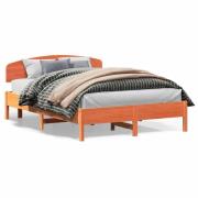 vidaXL Sängram utan madrass vaxbrun 120x200 cm massiv furu
