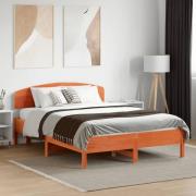 vidaXL Sängram utan madrass vaxbrun 140x190 cm massiv furu