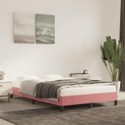 vidaXL sängram utan madrass rosa 120x190 cm sammet