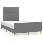 vidaXL sängram utan madrass mörkgrå 120x190 cm tyg