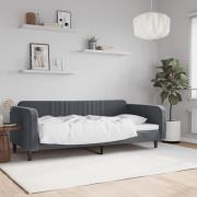 vidaXL Dagbädd mörkgrå 90x200 cm sammet